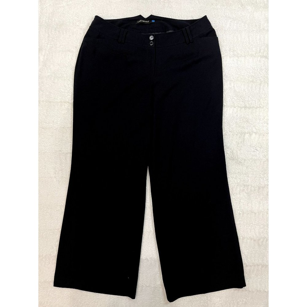 Lane Bryant Womens Dress Pants 2 2X  Black Boot Cut 31" Inseam Work Career